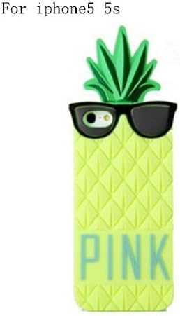 ONG-ELEGAN Victoria's Secret Fruit and pineapple Soft Silicone case For iPhone 5 5S-Yellow