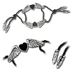 Coeur Noir Black Heart Bracelet with Wings