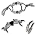 Coeur Noir Black Heart Bracelet with Wings