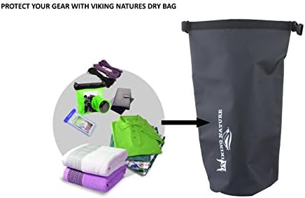 Viking Nature 10L Premium Lightweight Waterproof Dry Bag With Adjustable Shoulder Strap (black)