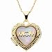 Mother of Pearl Heart Shaped "MOM" locket with 18" Solid Chain Necklace