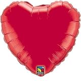 Foil Solid Colour Balloons | 18 Ruby Red Heart Foil
