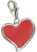 Chrysalis Sterling Silver Ladies Heart Charm Red Enamel