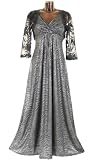 Long Evening Dress Summer Party Maxi Dress Empire Style with Black Lace Bolero X3E8 14 -28