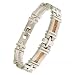 TrendToGo Men's Stainless Steel Gold Cable Cross & Bar Link Bracelet