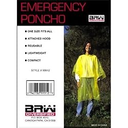 Pack of 4 Emergency Rain Poncho for Disaster preparedness kit, survival kit, rain gear,
