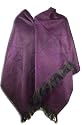Extra 40% Off Super Soft Baby Alpaca Wool Reversible Shawl Wrap Cape Bright Purple Color