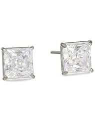 10k Gold Swarovski Zirconia Princess-Cut Studs (1 cttw)