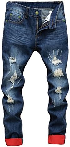 Younet Men's Ripped Distressed Patches Slim Denim Jeans Style 6 31