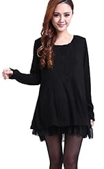 Sexy Spring Fall Winter Chiffon/Elastane/Wool/Knit Sweater Tunic/Mini Dress 