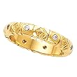 14K Yellow Gold Hand-Engraved Diamond Wedding/Anniversary Band - Size 6