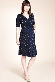 Maternity Crossover V-Neck Floral Print Wrap Dress