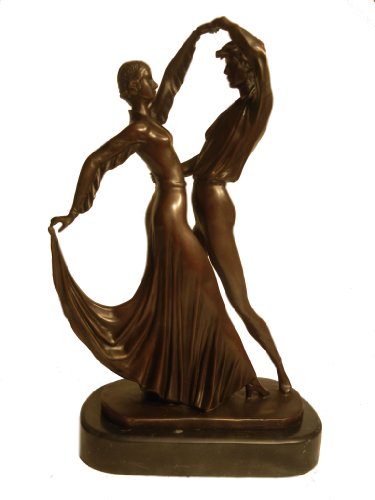 Bronze Art Nouveau Ballet Dancing Couple Romantic Sculpture