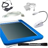 Amazon Kindle DX Silicon Kroo Skin Case Sleeve Plus 4 Inch Determination Hand Strap  Kindle DX Car Charger Home Wall Charger  USB Data Cable  UltraFlex EReader Book Light