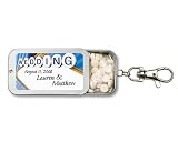 41jNdW8EPrL. SL160  Baby Keepsake: Las Vegas Wedding Sign Personalized Key Chain Mint Tin Favors   Assembled