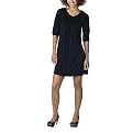 Juniors' Xhilaration® 3/4-Sleeve Smocked U-Neck Dress - Ebony