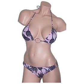 Calvin Klein Classic String Bikini Swimsuit Pink Tropical