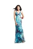 FAVIANA Beaded Chiffon with Ruffle Back Dress