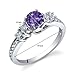 Enchanting 0.50 Carats Amethyst Ring in Sterling Silver Rhodium Nickel Finish Sizes 5 to 9