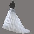 Loywe, Reifrock Petticoat mit Schleppe, aus Satin,LW4804WNB