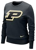 Purdue Boilermakers Women's Nike Black Heather Long Sleeve Scoop Neck Fleece Sweatshirt