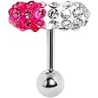 Clear Pink Crystal Pill Eyebrow Ring