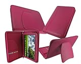 roocase executive portfolio  magenta  leather case cover with landscape   portrait view for asus eee pad transformer 10.1-inch tf101 android tablet wi-fi
