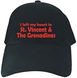 CAPS BLACK EMBROIDERY  I LEFT MY HEART IN ST. VINCENT & THE GRENADINES 