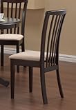 Set of 2 Dining Chairs Microfiber Fabric Cappuccino Finish