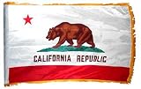 California State Flag 3x5ft Nylon with Indoor Pole Hem and Fringe
