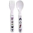 Fork Spoon Set Baby Cie Princess Pink Polka Dot Melamine Melamine Dinnerware