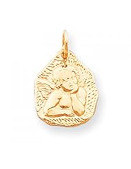 10k Yellow Gold Angel Charm - Religious Jewelry
