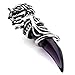 INBLUE Dragon Wolf Tooth Pendant for Men Women Stainless Steel Cool Necklaces Simulate Crystal Gemstone Boyfriend Gifts Jewelry With 23 Inches Chain (Wolf, Purple)