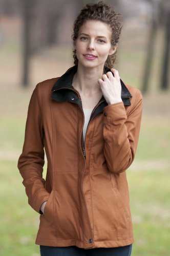 Womens Sedona Double-Collar Leather Jacket
