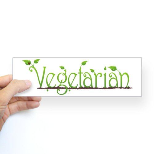 Vegetarian Bumper Sticker Sticker Bumper by CafePress - Whit