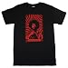 JIMI HENDRIX - RED SWIRL- Licensed Black Cotton Tee
