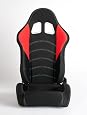 Cipher Auto Black & Red Cloth Universal Racing Seats (Two Seats) CPA1017