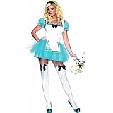 IMAGE OF Leg Avenue Women's Enchanted Alice Costume, Aqua/White, Medium/Large