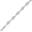 14K White Gold Fancy Filigree Link Bracelet - 7.25 inches