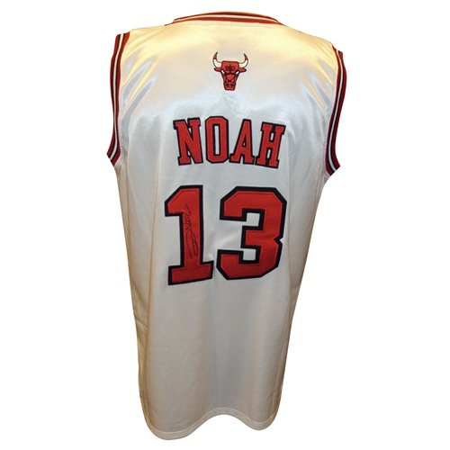 Joakim Noah Autographed Chicago Bulls (White #13) Adidas Swingman Jersey