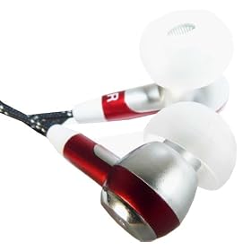Noise Isolation Neodymium MegaBass Earbuds with Gold-Plated Stereo Connector and 3 Piece Custom Size Ear Gels