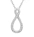 Sterling Silver Infinity Pendant-Necklace made with Swarovski Crystals