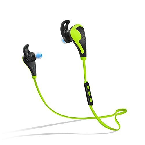 PLAY X STORE Wireless Bluetooth Sweatproof In-Ear Sports Headphones with Microphone - Green