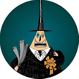 Nightmare Before Christmas Happy Mayor Button B-DIS-0031