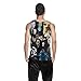 Delcoce Men's 3D Digital Print Vest Sleeveless Causal Stretch T Shirts Tops