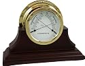 Ambient Weather GL152-TH-SB-KIT 6" Nautical Thermometer Hygrometer (ComfortMeter) with Wood Mantle Base