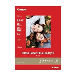 Canon Photo Paper Plus Glossy II,  8.5 x 11 Inches, 20 Sheets (2311B001)