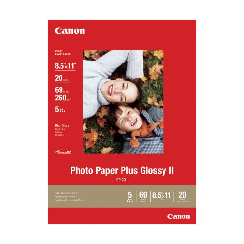 Canon Photo Paper Plus Glossy II,  8.5 x 11 Inches, 20 Sheets (2311B001)