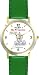 Habit 1 - Proactive Man (English Text) - DELUXE TWO-TONE WATCH from THE 7 HABITS - WATCH COLLECTION BY WATCHBUDDY&reg; - Arabic Numbers - Green Leather Strap-Size-Large ( Men's Size or Jumbo Women's Size )