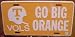 University Of Tennessee Volunteers Go Big Orange Embossed Metal License Plate